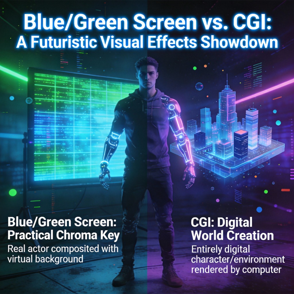 What Is The Difference Between Visual Effects Like Blue Or Green Screen And CGI